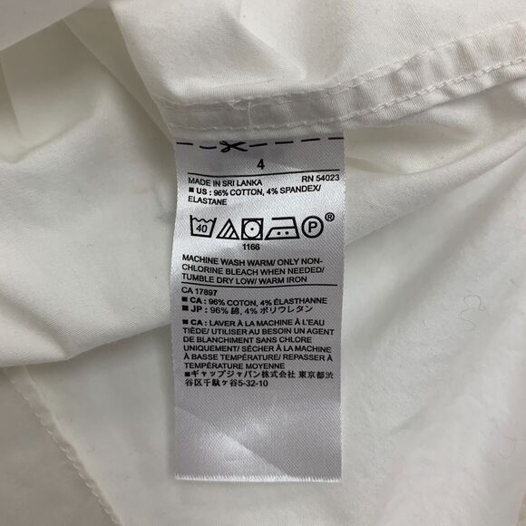 Banana Republic Tailored Fit Shirt Womens 4 White Arrow Heart Button Up Collared - Picture 8 of 11